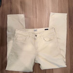 Faherty Cream Slim Straight Jeans
